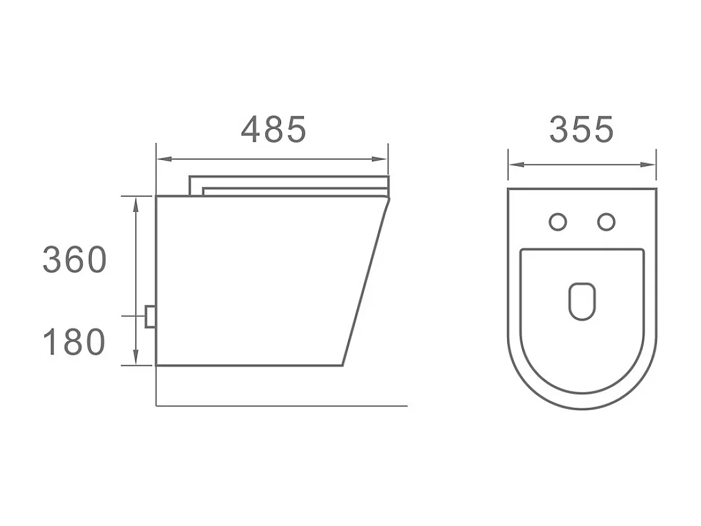 Cuvette WC suspendu TERCERO noir mat - sans bride et avec frein de chute