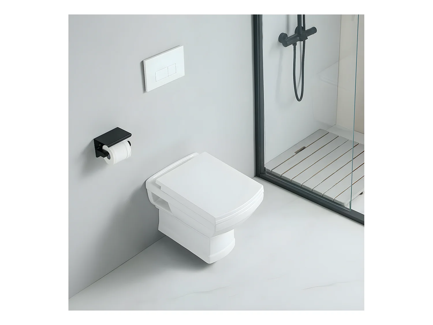 Cuvette WC rétro suspendu MECHELL en céramique