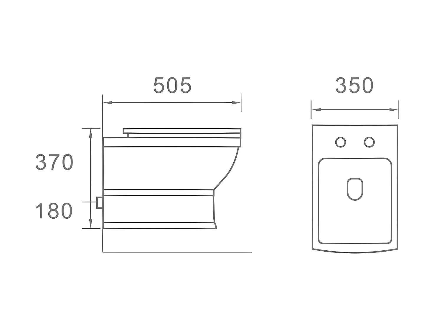 Cuvette WC rétro suspendu MECHELL en céramique