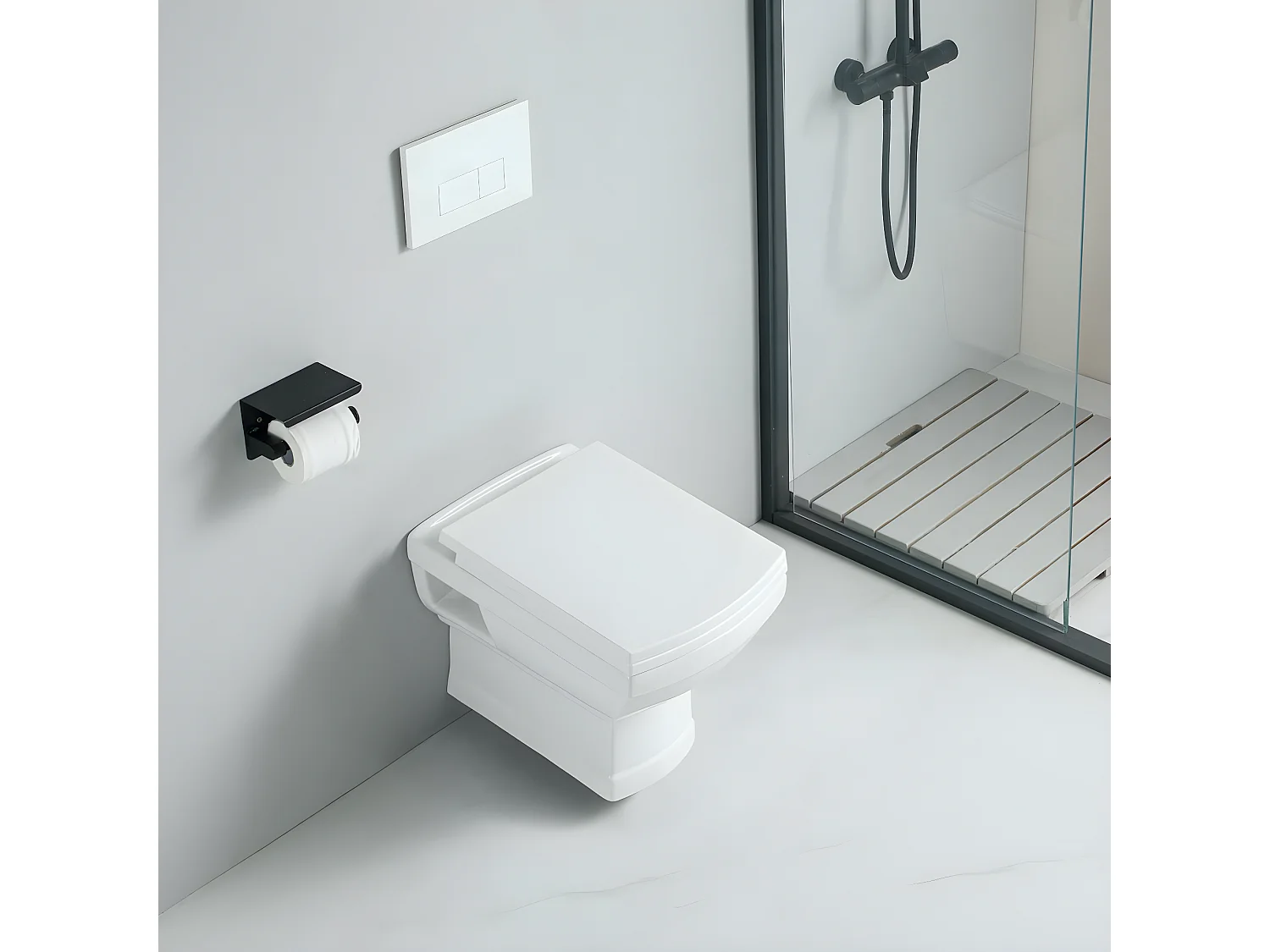 Cuvette WC rétro suspendu MECHELL en céramique