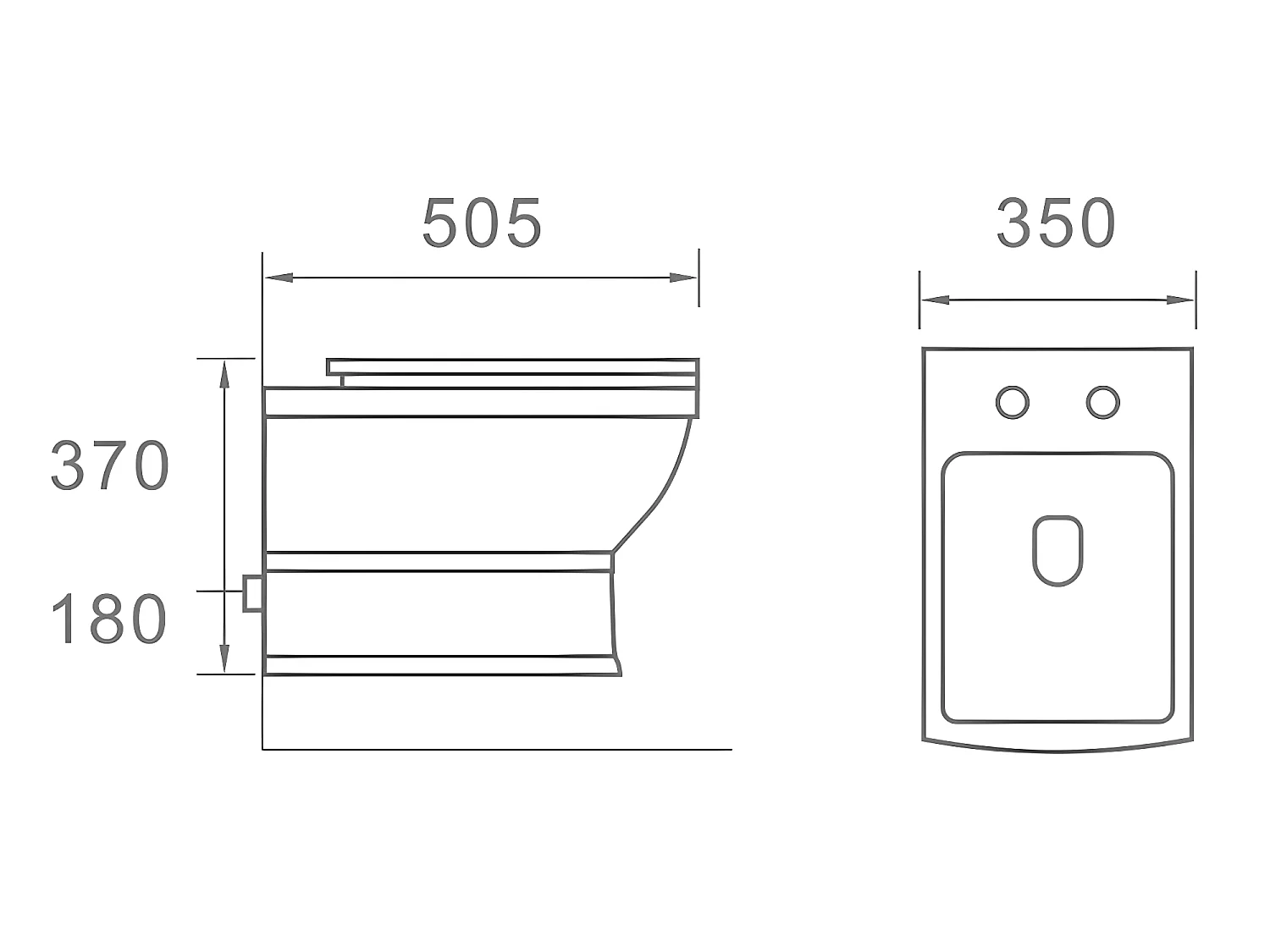 Cuvette WC rétro suspendu MECHELL en céramique