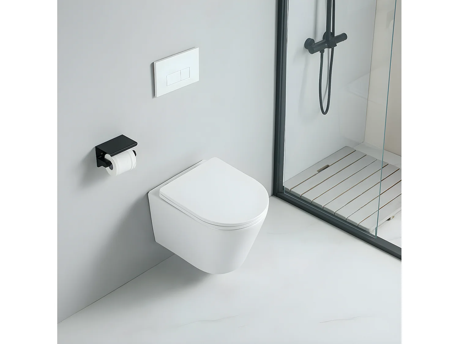 Cuvette WC suspendu TERCERO - sans bride et avec frein de chute