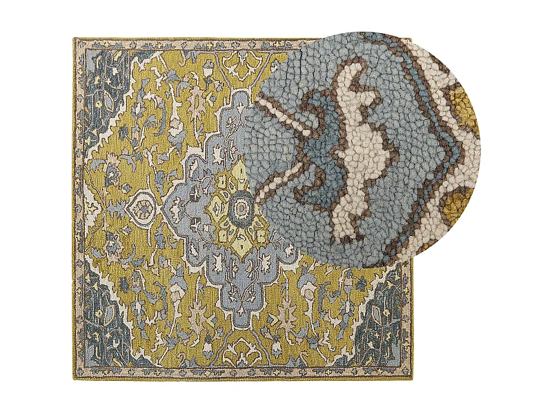 Tapis MUCUR Jaune 200 x 200 cm Laine