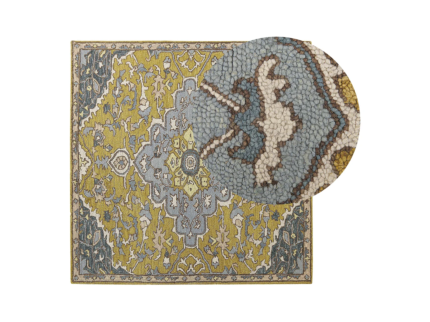 Tapis MUCUR Jaune 200 x 200 cm Laine