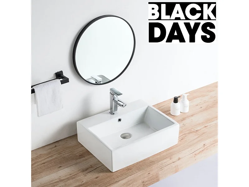 Aufsatzwaschbecken aus glasierter Keramik CORRIENTES 53x42 cm