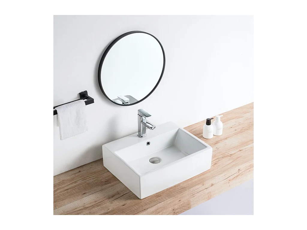 Aufsatzwaschbecken aus glasierter Keramik CORRIENTES 53x42 cm