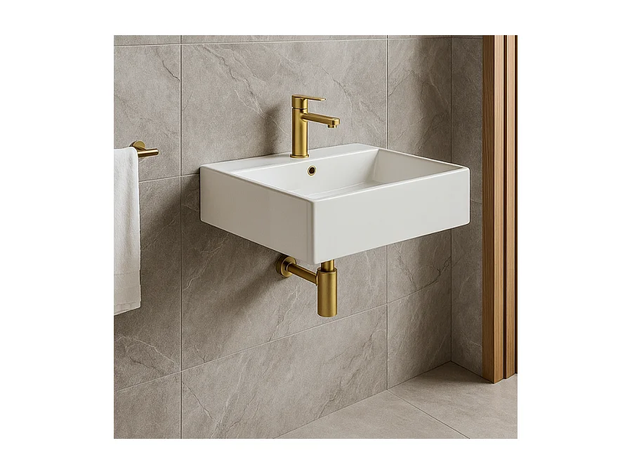 Aufsatzwaschbecken aus glasierter Keramik CORRIENTES 53x42 cm