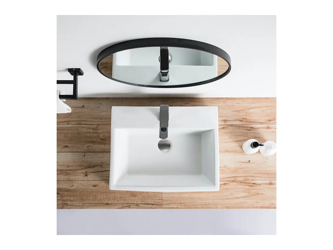 Aufsatzwaschbecken aus glasierter Keramik CORRIENTES 53x42 cm