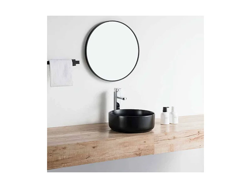 Lavabo negro mate sobre encimera cerámico MENDOZA Ø 36 cm  Ø36 cm