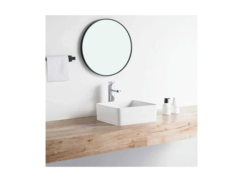 Aufsatzwaschbecken aus glasierter Keramik RIVA 365 cm weiß glänzend