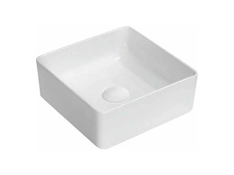 Aufsatzwaschbecken aus glasierter Keramik RIVA 365 cm weiß glänzend