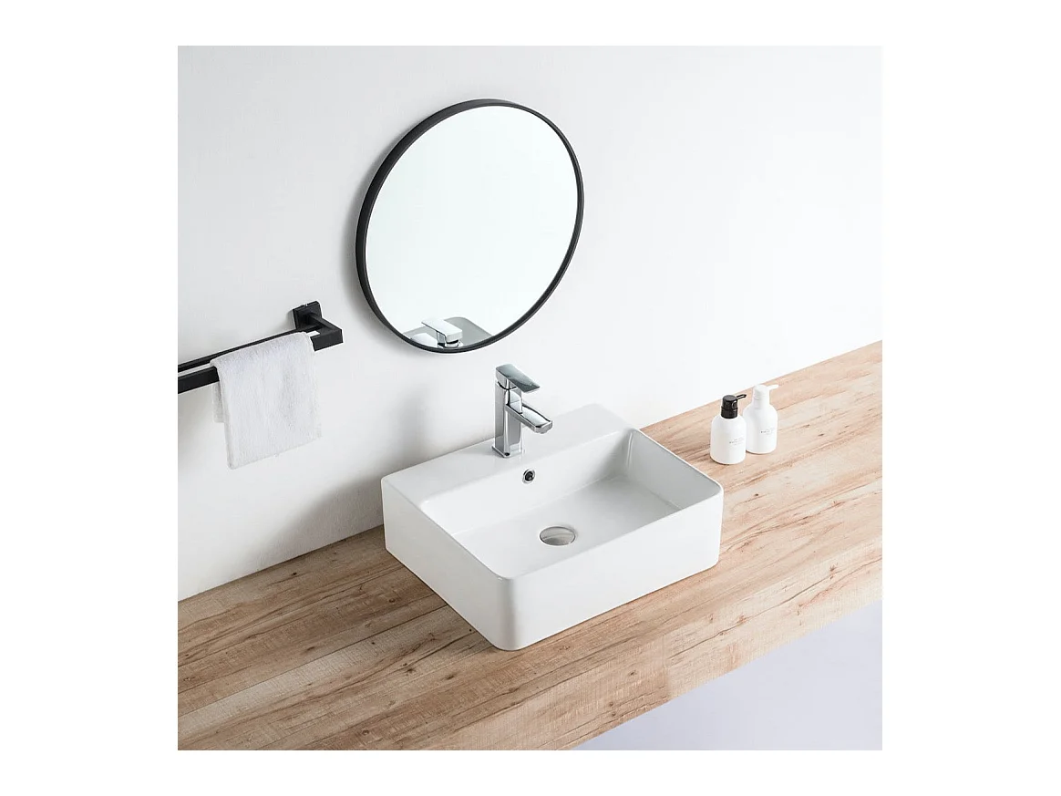 Aufsatzwaschbecken aus glasierter Keramik VENADO 52x42 cm