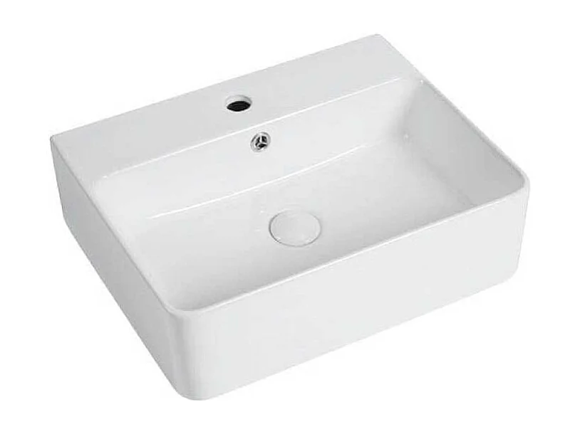 Vasque à poser rectangulaire en céramique VENADO taille S M et L 52 x 42 cm