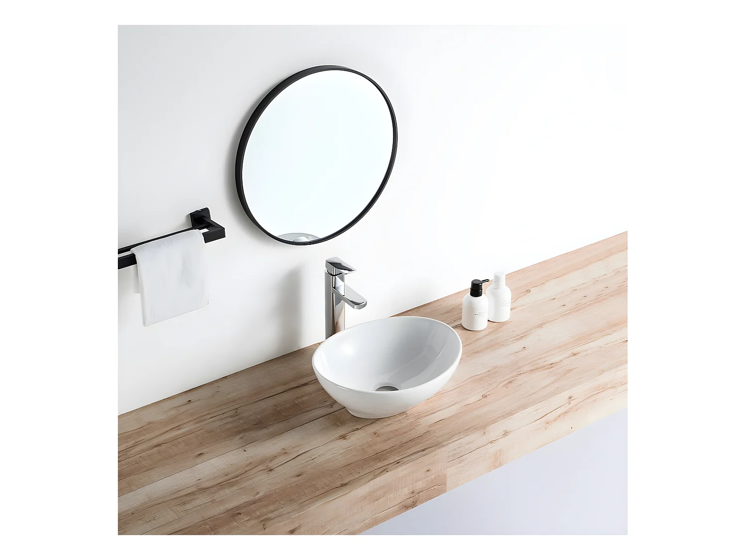 Aufsatzwaschbecken aus glasierter Keramik POSADAS 405x33 cm