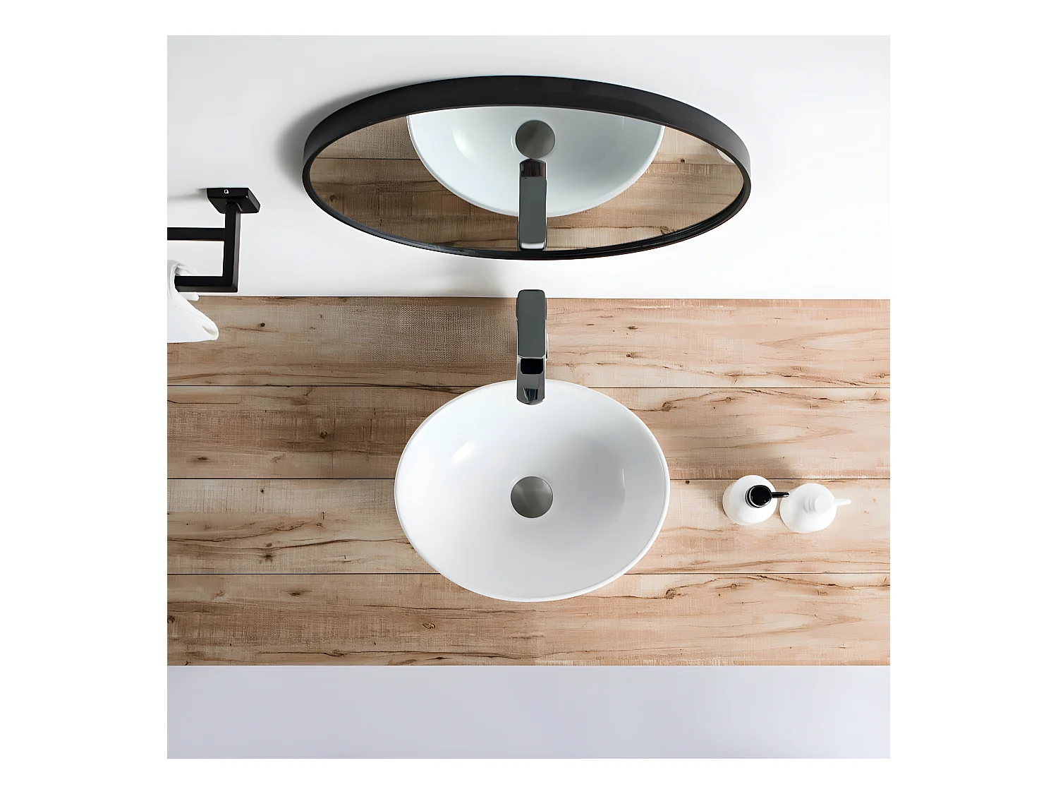 Aufsatzwaschbecken aus glasierter Keramik POSADAS 405x33 cm