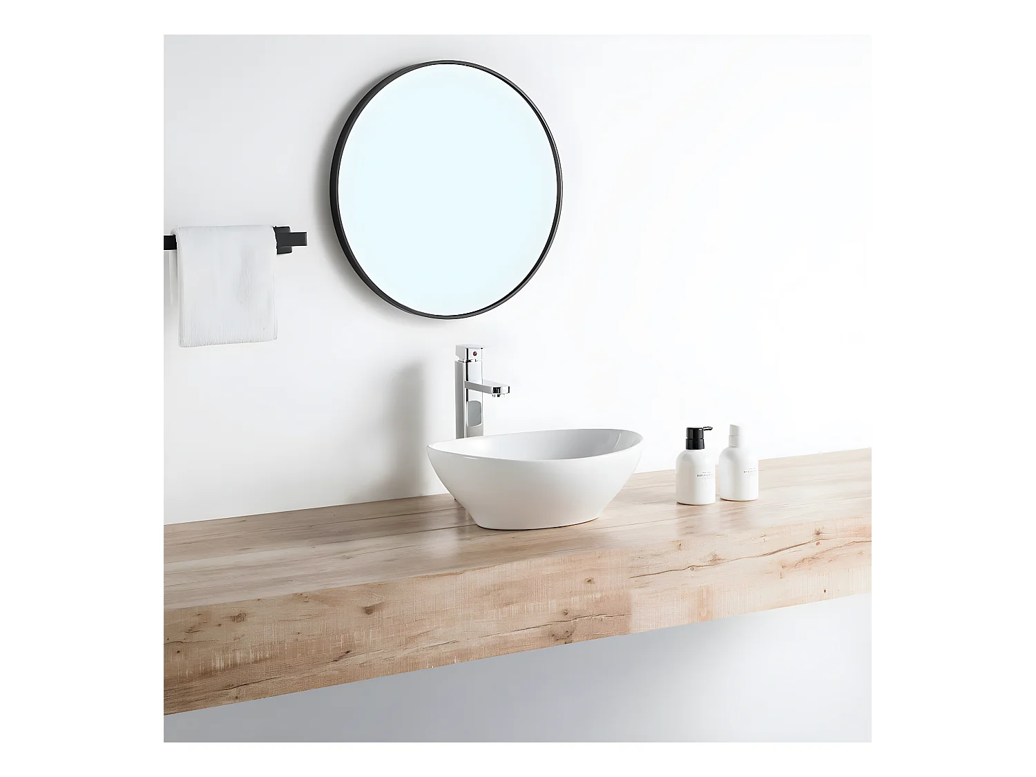 Aufsatzwaschbecken aus glasierter Keramik POSADAS 405x33 cm