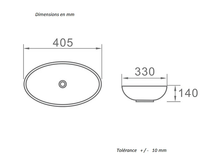 Lavabo blanco brillante sobre encimera cerámico POSADAS 40,5 x 33 cm  40.5 x 33 cm