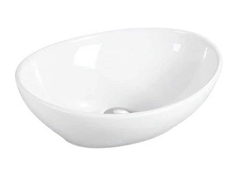 Lavabo blanco brillante sobre encimera cerámico POSADAS 40,5 x 33 cm  40.5 x 33 cm