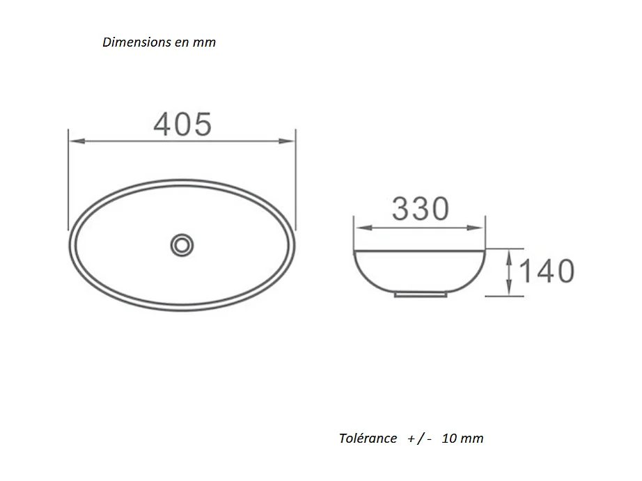Lavabo blanco brillante sobre encimera cerámico POSADAS 40,5 x 33 cm  40.5 x 33 cm
