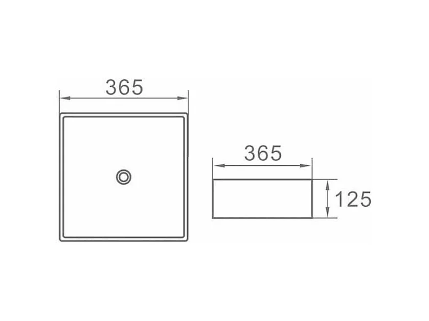 Aufsatzwaschbecken aus glasierter Keramik RIVA 365 cm schwarz matt