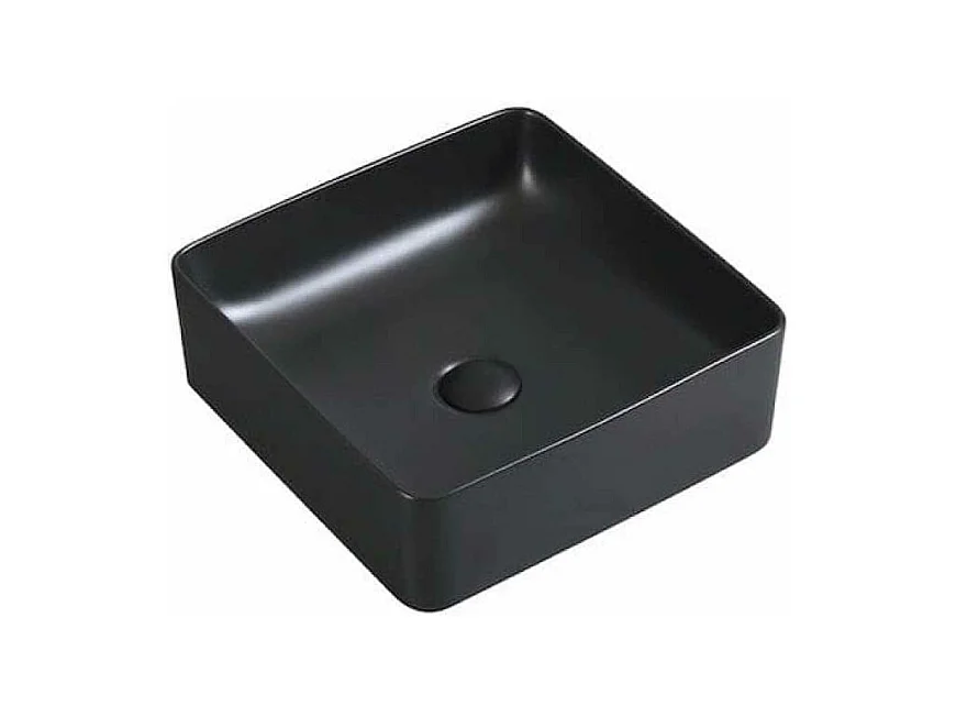 Aufsatzwaschbecken aus glasierter Keramik RIVA 365 cm schwarz matt