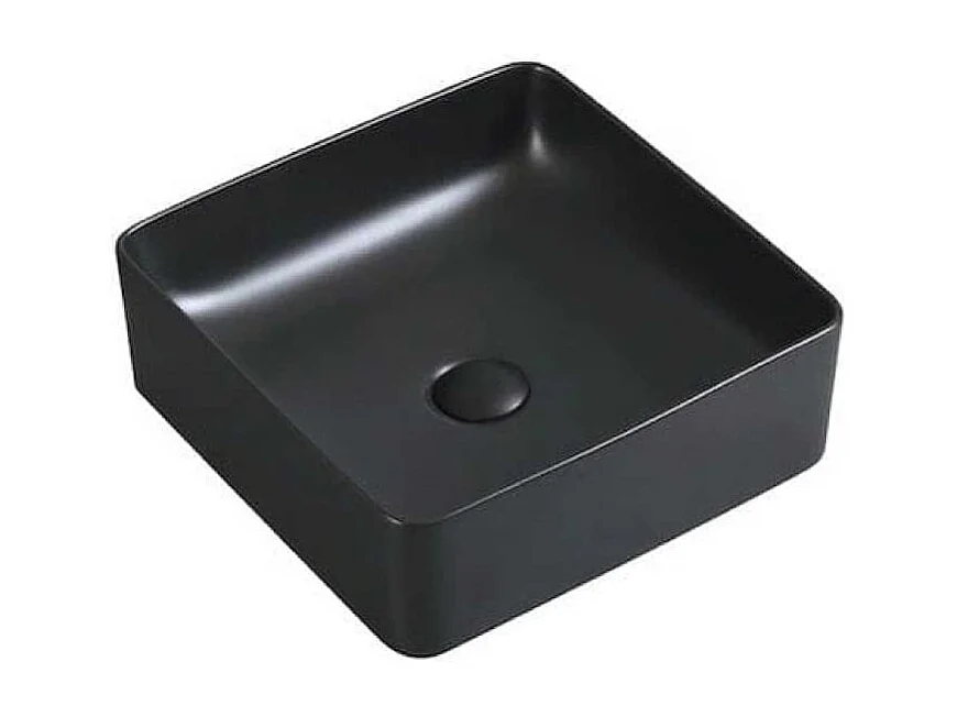 Aufsatzwaschbecken aus glasierter Keramik RIVA 365 cm schwarz matt