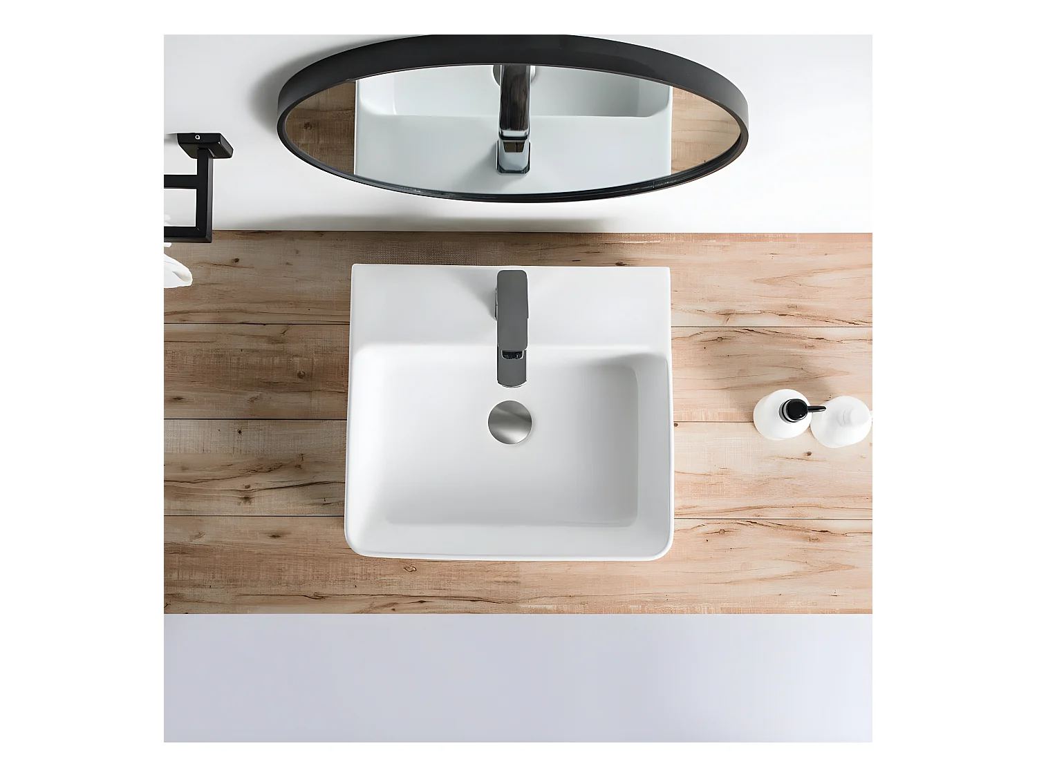 Aufsatzwaschbecken aus glasierter Keramik VENADO 46x42 cm