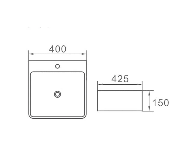 Aufsatzwaschbecken aus glasierter Keramik VENADO 42x425 cm