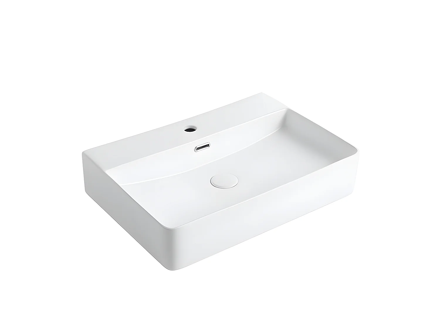 Vasque à poser rectangulaire en céramique ESTERO 60 x 42.5 cm