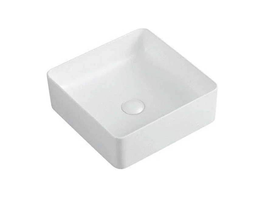 Aufsatzwaschbecken aus glasierter Keramik RIVA blanc 365 cm weiß matt