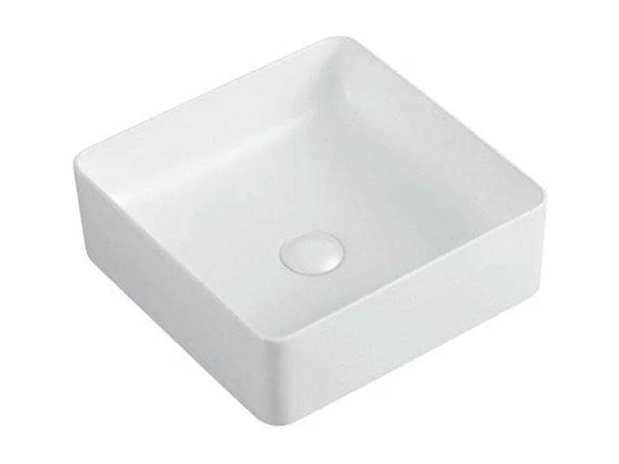 Lavabo blanco mate sobre encimera cerámico RIVA 36,5 cm  36.5 x 36.5 cm