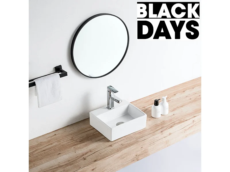 Vasque à poser rectangulaire en céramique SALTA 33 x 29 cm