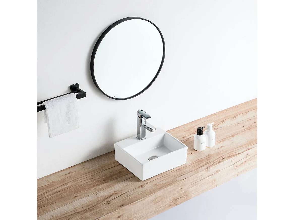 Vasque à poser rectangulaire en céramique SALTA 33 x 29 cm