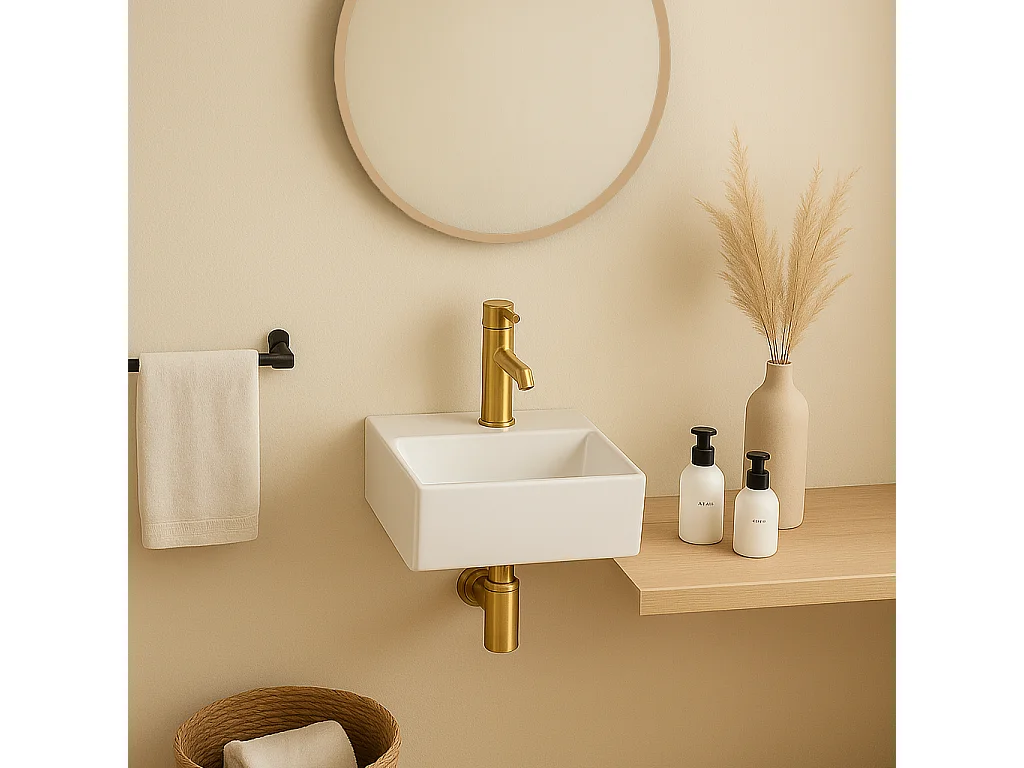 Vasque à poser rectangulaire en céramique SALTA 33 x 29 cm