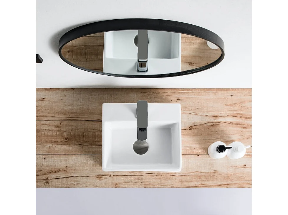 Vasque à poser rectangulaire en céramique SALTA 33 x 29 cm