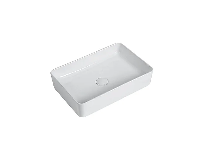 Lavabo blanco brillante sobre encimera cerámico RISTA 50 x 34 cm