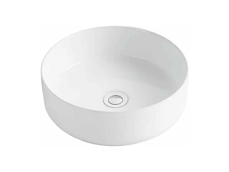 Lavabo blanco brillante sobre encimera cerámico MENDOZA Ø 36 cm  Ø36 cm