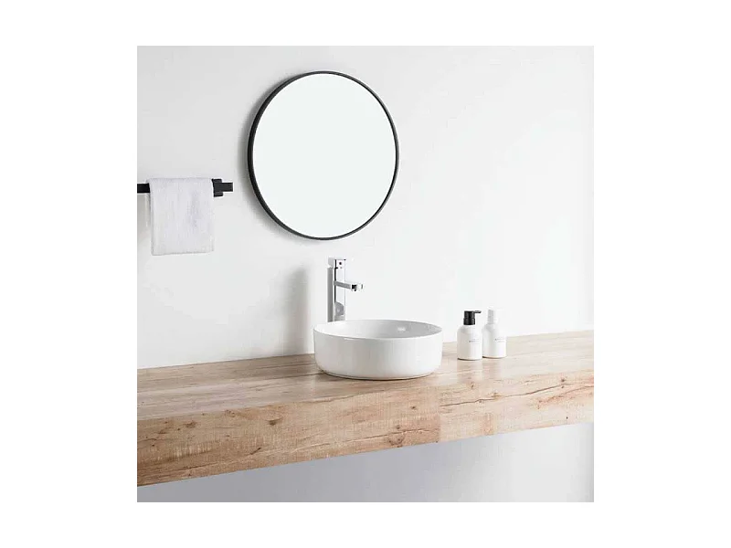 Vasque à poser ronde en céramique MENDOZA 6 coloris Ø36 cm Blanc brillant