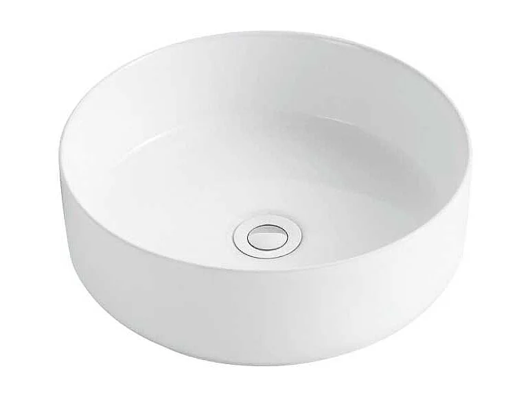 Lavabo blanco brillante sobre encimera cerámico MENDOZA Ø 36 cm  Ø36 cm