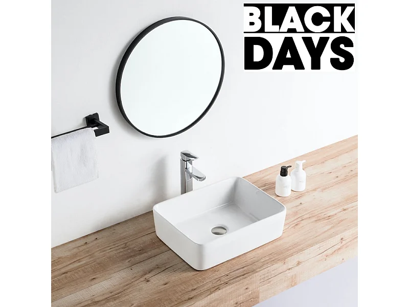 Vasque à poser rectangulaire en céramique CORDOBA 48 x 37 cm