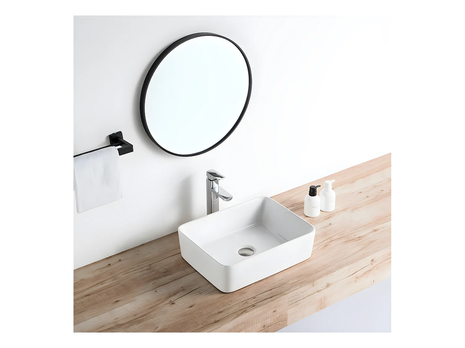 Aufsatzwaschbecken aus glasierter Keramik CORDOBA 48x37 cm