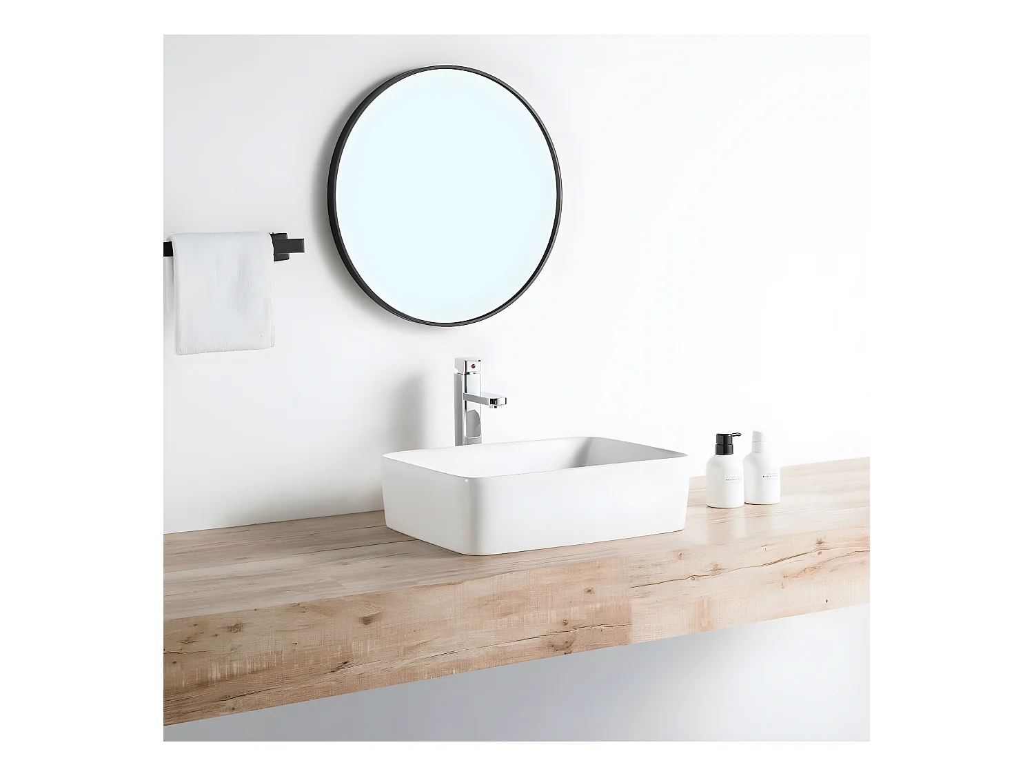 Aufsatzwaschbecken aus glasierter Keramik CORDOBA 48x37 cm