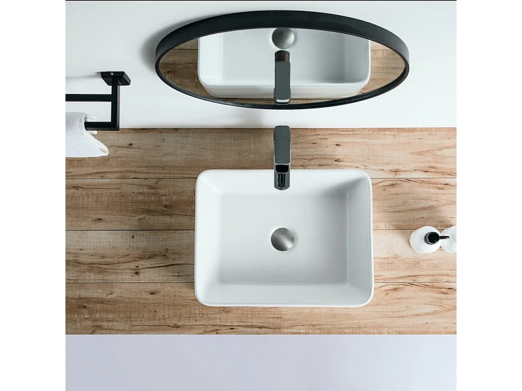 Aufsatzwaschbecken aus glasierter Keramik CORDOBA 48x37 cm