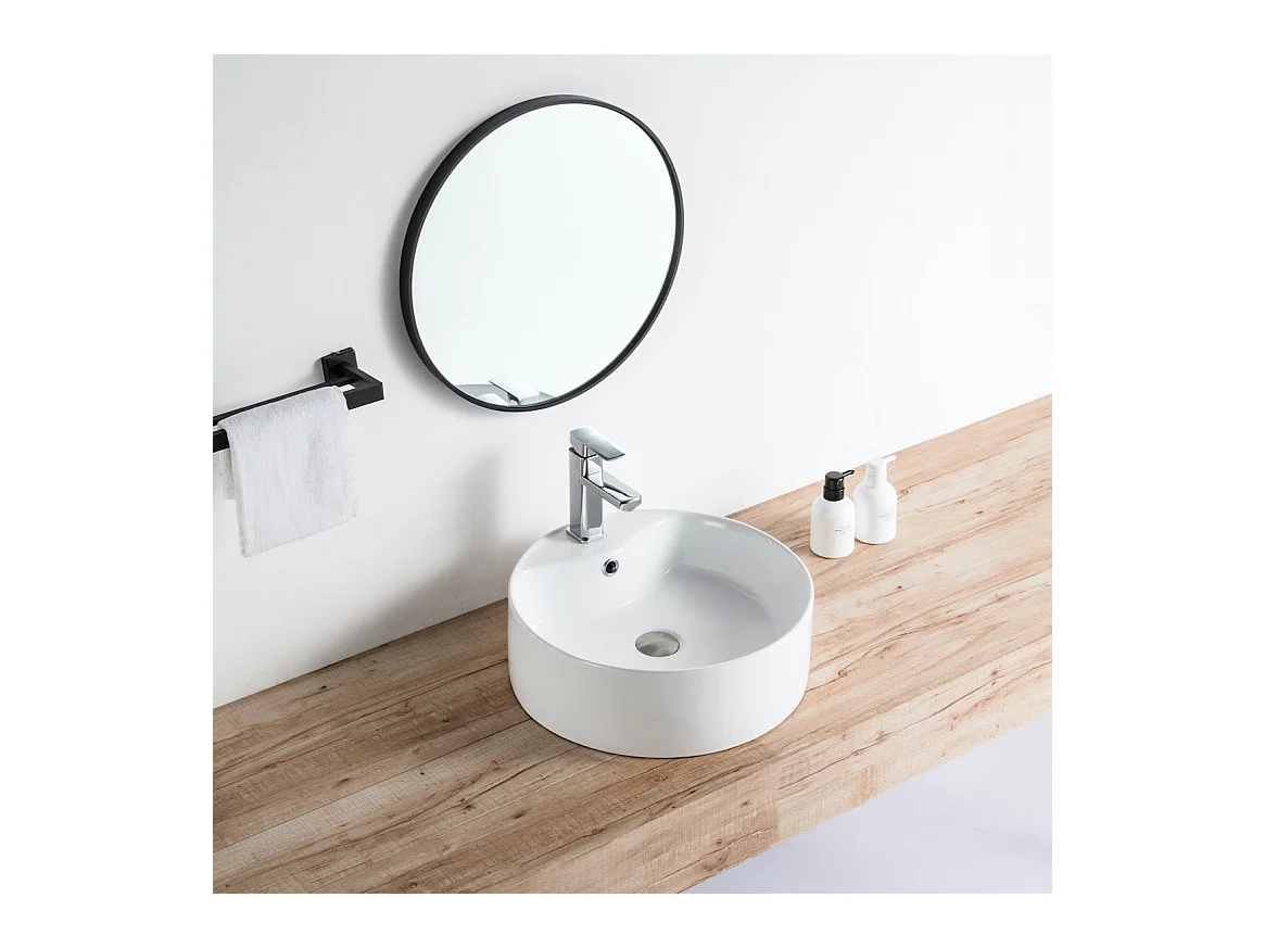 Vasque à poser ronde en céramique VARRIA Ø46 cm