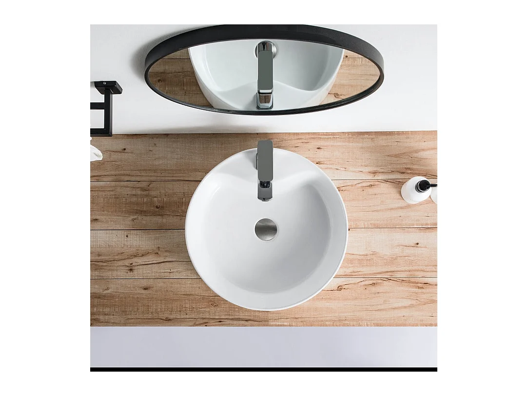 Vasque à poser ronde en céramique VARRIA Ø46 cm