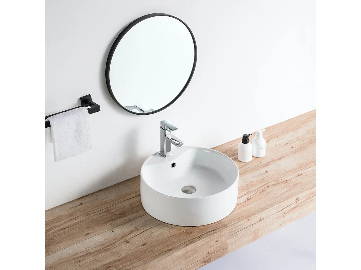 Vasque à poser ronde en céramique VARRIA Ø46 cm