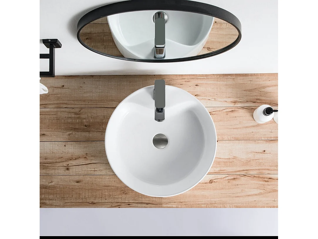 Vasque à poser ronde en céramique VARRIA Ø46 cm