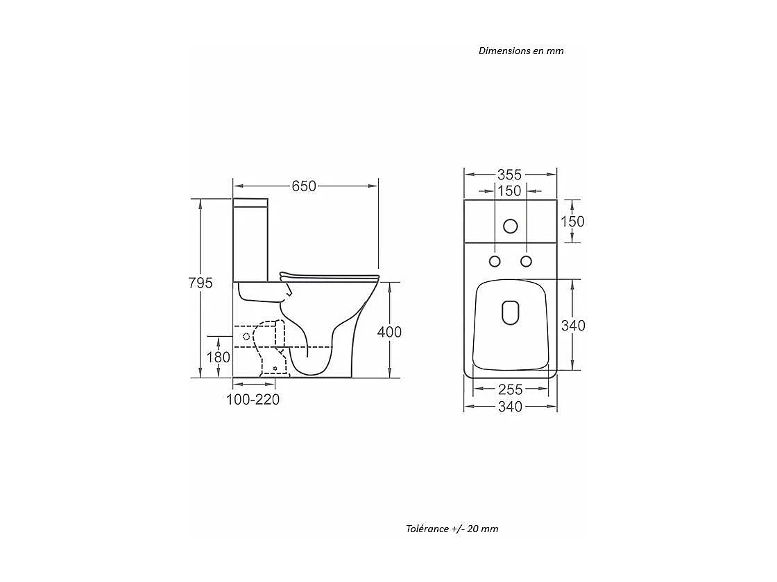 Toilette WC à poser LUJA en céramique