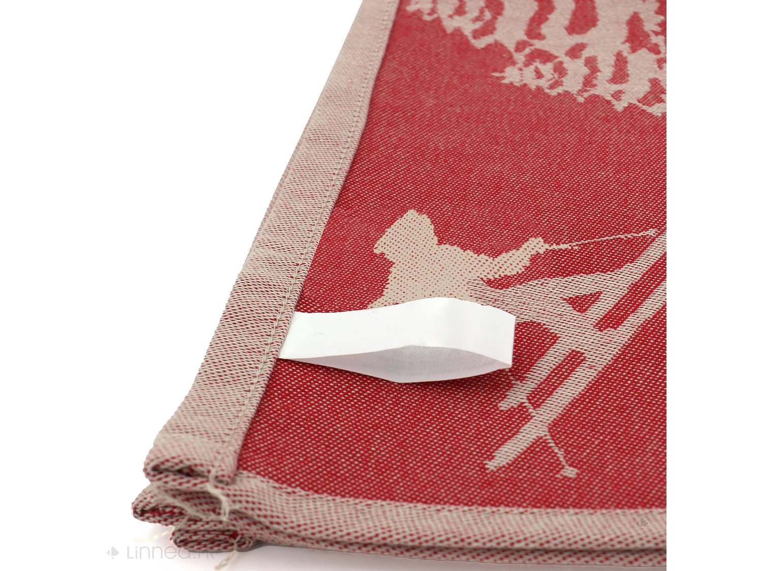 Lot de 2 torchons de cuisine toile 50x70 cm coton SKI rouge