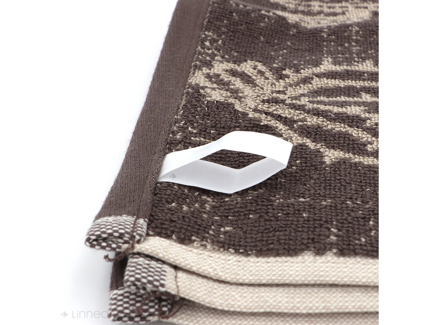 Lot de 2 torchons de cuisine éponge 50x50 cm coton CACTUS marron